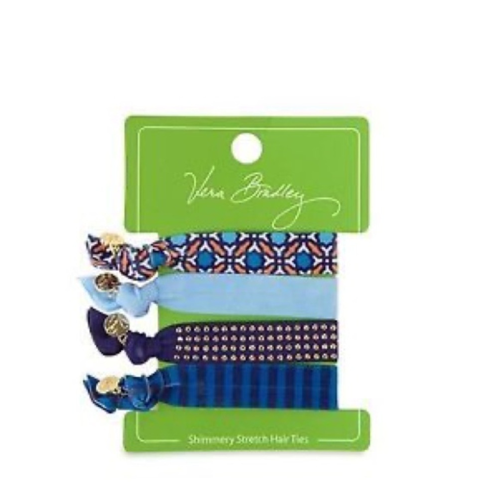 NIP Vera Bradley Shimmery Stretch Hair Tie Set 3 Pc